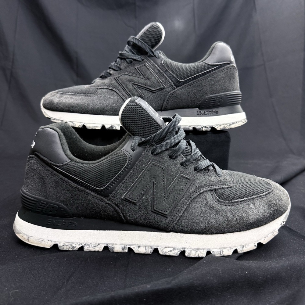Size 11 Men's New Balance 574 Rugged Sneakers ML574DX2 Black Grey Marble Sole